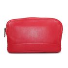 Designer Ashlin  Cosmétique compact Millie avec fermeture éclair sur le dessus  Cuir de vachette grainé  Rouge-Tendance et élégant pour n'importe quel but.