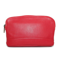 Designer Ashlin  Cosmétique compact Millie avec fermeture éclair sur le dessus  Cuir de vachette grainé  Rouge-Tendance et élégant pour n'importe quel but.