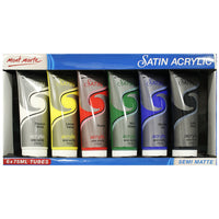 Mont Marte Ensemble pour peinture à l'acrylique satiné semi-mat - 75ml chacun - Paquet de 6-1