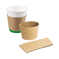 Globe Commercial - Kraft Manchon pour tasse à café pour 12-20 oz - Marron - Paquet de 1000-Fabriqué avec du papier kraft selon un procédé de fabrication sans chlore