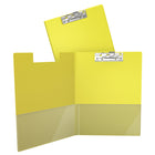 Davis Group Planchette a pince indispensable a levier Lettre, paquet de 10 - Jaune-Pochettes intérieures transparentes sur les couvertures avant et arrière pour sécuriser les documents mobiles et permettre une identification facile du contenu