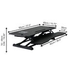 AnthroDesk - Élévateur de bureau ajustable extra large - noir-Spring à gaz vous permet d'aller du niveau de bureau à 19,75 po