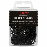 JAM PAPER - Trombones circulaires colores, Noir, 2 paquets de 50-Couleur: Noir