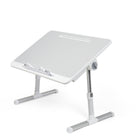 ShoppingAll - Bureau pliable portable réglable avec fente pour tablette et tiroir - Argent-Taille Parfaite: Ce bureau pour ordinateur portable, mesurant 15,7 "D x 23,6 "W x 10,6 - 15,7 "H (30 x 60 x 27-40cm) est idéal pour accueillir toutes sortes de livres, tablettes et ordinateurs portables jusqu'à 17 pouces.