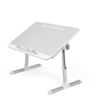 ShoppingAll - Bureau pliable portable réglable avec fente pour tablette et tiroir - Argent-Taille Parfaite: Ce bureau pour ordinateur portable, mesurant 15,7 "D x 23,6 "W x 10,6 - 15,7 "H (30 x 60 x 27-40cm) est idéal pour accueillir toutes sortes de livres, tablettes et ordinateurs portables jusqu'à 17 pouces.