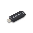 Clé flash USB 3.2 Gen 1 USB Type-C 64 Go de Verbatim - Noir-Escamotable/Noir