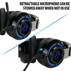 ENHANCE – Casque de jeu ENSCH7L100BKEW, son ambiophonique 7.1, 7,5 x 4 x 7 po, noir 8/4-5 COULEURS DEL AU CHOIX : Choisissez parmi 5 préréglages DEL (rouge, bleu, vert, jaune et mauve) et un mode de cycle COULEUR directement à partir du contrôleur intégré, vous permettant d'assortir vos accessoires préférés