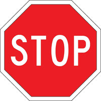 SCN Industrial - Panneau De Signalisation « Stop », 24po x 24po, Aluminium, Anglais Avec Pictogramme-Type d'affichage Boulonné