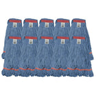 Tête de vadrouille / moppe synthétique de rechange - Bouclée à bandes étroites – Bleue – Moyenne-Taille moyenne