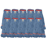 Tête de vadrouille / moppe synthétique de rechange - Bouclée à bandes étroites – Bleue – Moyenne-Taille moyenne