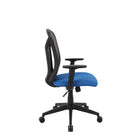 Brassex - Chaise de bureau Abel, noir/bleu-Accoudoirs réglables en hauteur