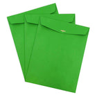 JAM Paper Enveloppes recyclées à extrémité ouverte, 10 x 13 po, fermeture à agrafe, vert, paq./25 (87519a)-Fermeture à fermoir