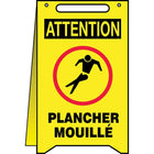 SCN Industrial - Panneaux Fold-Ups « Plancher Mouillé », Français Avec Pictogramme, paquet de 2-Type d'affichage Vertical