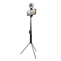 On Air Halo Stick Pro-Ultra-compact et robuste: HaloStick PRO se plie jusqu'à 9 ½ "et est extensible jusqu'à 5,5" avec une poignée caoutchoutée antidérapante. La base du trépied est détachable, pliable et lestée pour une stabilité accrue.