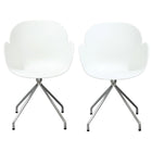 Cathay Importers – Chaise avec accoudoirs Eliana avec pattes chromées, blanc, paq./2-Pieds chromés