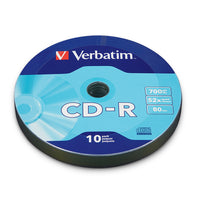 Verbatim - CD-R 700 Mo 52X surface avec identification de la marque - PDQ paquet de 10-CD-R 700 Mo 52X