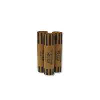 NSS - Papier enrouleur de pièces, pour pièces de 25 cents, paq./4000-Papier Kraft naturel, imprimé en bleu