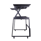 Rocelco - Ensemble de rehausseur de bureau de luxe à hauteur ajustable de 46" et support au sol - Noir-SURFACE DE TRAVAIL EXTRA LARGE: Le bureau de 45.75 "de large sur 23.25" de profondeur peut contenir jusqu'à 3 moniteurs de taille moyenne ou deux grands moniteurs et le plateau de clavier rétractable de 25.75" de large sur 11.25" de profondeur peut contenir un ordinateur portable si nécessaire