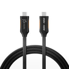 j5Create - JUCX27L12 USB4 40 Gbps Câble coaxial USB-C complet - Noir/Orange-8K ULTRA HD