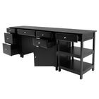 Winsome – Ensemble Delta pour bureau à domicile, 3 pièces, bois noir (22387)-Fabriqué en bois composite fini noir
