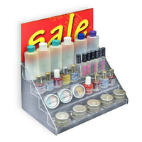 Azar Displays – Présentoir escalier à 4 niveaux pour comptoir, 8 x 12 x 8 po, transparent (326040)-Le présentoir de comptoir est doté de quatre niveaux empilés qui permettent d’afficher les produits avec facilité