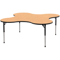 Mitybilt - D'Activite flaque, 60 po de diametre, Maple stratifie, Bord noir et jambes, reglable 22 po - 30 po-D'Activite d'apprentissage collaboratif Table