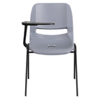 Flash Furniture – Chaise coquille ergonomique avec tablette rabattable à droite, gris (RUTEO1GYRTAB)-Chaise à accoudoir-tablette multi-usages