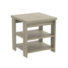 Safdie & Co. 19.25L Table D'Appoint Carré - Taupe Foncé 2 Étagères-Taille compacte à utiliser comme table de chevet ou table d'appoint.