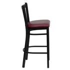 Flash Furniture - Tabouret de bar de la série HERCULES en métal noir à dossier vertical - siège en vinyle bourgogne-Siège rembourré en vinyle bourgogne