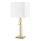 Dainolite - Lampe de table à incandescence moderne Fernanda, 1 lumière, laiton vieilli avec abat-jour blanc-Assemblage facile