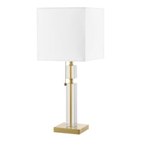 Dainolite - Lampe de table à incandescence moderne Fernanda, 1 lumière, laiton vieilli avec abat-jour blanc-Assemblage facile