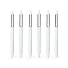 Poppin – Stylos gel luxe rétractables – blanc – paquet de 12-Tous les stylos écrivent à l'encre noire