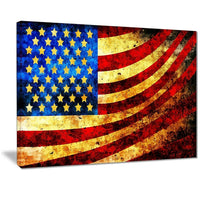 Designart – Drapeau Que Dieu bénisse l’Amérique, imprimée sur toile (PT3017-20X40)-Impression