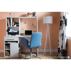 Bureau de travail pour ordinateur, Blanc solide, Annexe de Meubles South Shore, 48“L x 22“D x 57“H-MULTIPLES ESPACES OUVERTS: sous ce bureau d’ordinateur, vous disposerez de 5 espaces ouverts pour garder à portée de main feuilles, livres, cartables et cahiers. Pour faciliter l’organisation, vous pouvez même ajouter quelques paniers de rangement.