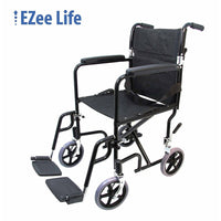 Ezee Life - Fauteuil de transport de 9 po (CH1042), noir-Hauteur du siège : 19 po