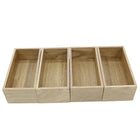 Cathay Importers Organisateur rectangulaire bentwood, 6 " L x 3" P x 2" H, ensemble de 4-Apparence contemporain mi-siècle