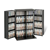 PrepacMC – Armoire de rangement multimédia verrouillable, noir-Noir