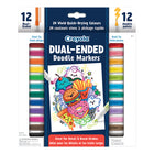 Crayola - Dual-Ended Doodle Markers - Paquet de 12-Marqueurs polyvalents : idéal pour l'écriture, le lettrage, les croquis, le dessin et le coloriage pour les adultes