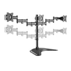 IntekView - Support de moniteur triple autoportant-Réglage de la hauteur pour une meilleure position, réglage du moniteur verticalement