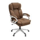 CorLiving LOF-428-O Chaise de bureau de direction en similicuir brun caramel-Support lombaire profilé