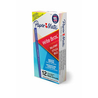 Papermate - Stylos à bille Stick - pointe moyenne - bleu - Paquet de 12-Stylos de bureau de qualité - parfaits pour tout type de travail.