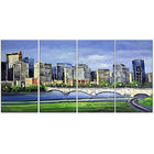 Designart – Panorama Calgary, impression sur toile, 4 panneaux, 48 x 28 po (PT2040-271)-Impression