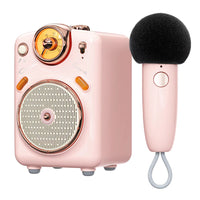 Divoom - Fairy-OK Haut-parleur karaoké Retro Mini - rose-C’est notre conférencier karaoké le plus populaire. Il est plus facile et plus rapide de jumeler le micro au petit haut-parleur au moyen de Bluetooth, en chantant des chansons karaoké avec votre famille et vos amis. Cadeau parfait pour l’anniversaire, la Saint-Valentin, la fête des Mères, la fête des Enfants, le jour de Noël, le jour de l’Action de grâces, le Nouvel An et d’autres festivals, célébrations, fêtes.