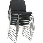 Staples® - Chaise chromée empilable de luxe, noir-Siège et dossier rembourrés