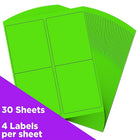 JAM Paper - Étiquettes postales, 4 x 5 po, vert fluo, 2 paquets de 120 (354329156G)-Taille : Très grand, 5 x 4 po