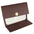 St. James - Porte-certificats/porte-documents - Sceau d'or avec ruban d'or - brun - paquet de 5-Insertion facile de documents de format lettre (8-1/2 x 11 po) dans les fentes d'angle découpées à la forme