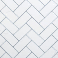 CTG Brands Herringbone Wall Tile, 10" x 10", White, 6 Pack-Ensemble : livré dans une boîte de 6 feuillets de carreaux muraux de qualité supérieure, adaptés aux surfaces lisses et propres