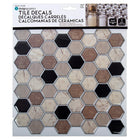 CTG Brands Hexagon Wall Tile, 10" x 10", Grey Stone, 6 Pack-Polyvalent: utilisez les collants muraux pour dosseret à peler et coller pour les murs d'évier de cuisine, le dosseret de salle de bain, les murs de chambre à coucher, la buanderie, l'escalier ou sur toute autre surface plane non poreuse