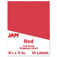 Jam Paper Étiquettes autocollantes pleine page Astrobright, 8 1/2 x 11 po, rouge comète, 10/paquet-Taille : 8,5 x 11 po