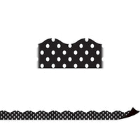 Teacher Created Resources Bordures magnétiques à pois, noir, paquet de 36-Ajoutez du style à d'autres surfaces métalliques telles que les portes, les bureaux, les étagères et les poubelles.